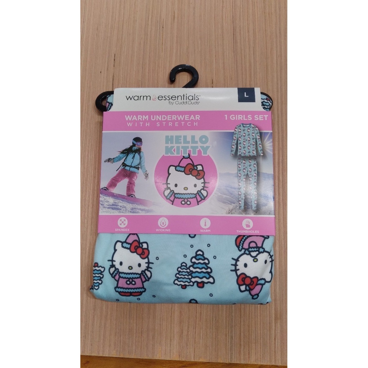 Hello Kitty Cuddl Duds Warm Essentials Warm Underwear With Stretch Size Large